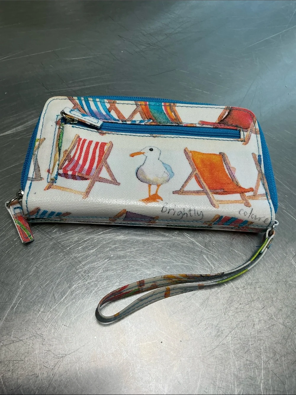 Kelly & Katie Oil Cloth seaside motif wallet/ wristlet.